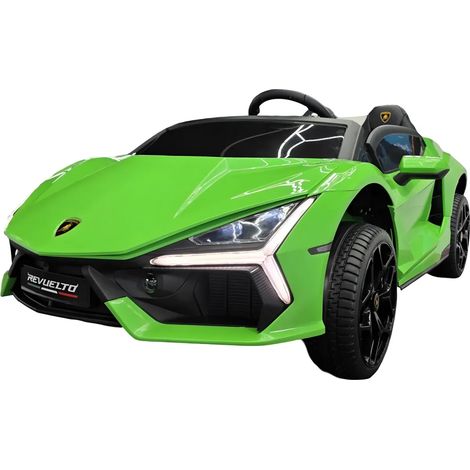 Auto Elettrica Bambini 2 Posti 24V Verde Sedili in Pelle e Telecomando (1/5)