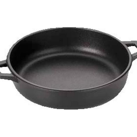 Antik Ars 6639032 Home Granchef Tegame in Alluminio Pressofuso con Rivestimento Antiaderente Diametro 32 cm Altezza 8 cm con 2 Manici colore Nero
