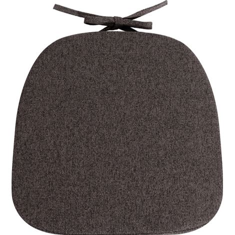 Lot de 2- Gris foncé coussins de chaise semi-circulaires - 36 x 36 cm - Antidérapants - Pour chaise de jardin, cuisine ou salle à manger - Avec rubans - Pour l'extérieur et l'intérieur (1/5)