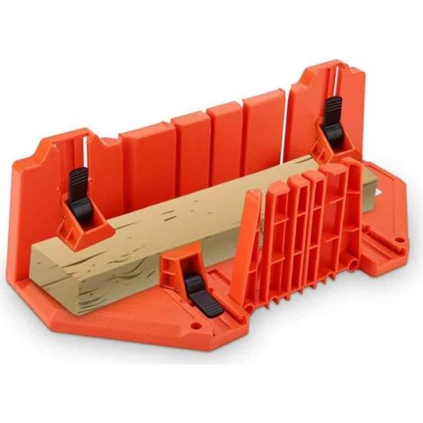 1 Boîte à onglets,Plastique ABS,Guides 0° 22,5° 45° 90°,Avec serre-joints,Coupe bois menuiserie (1/5)