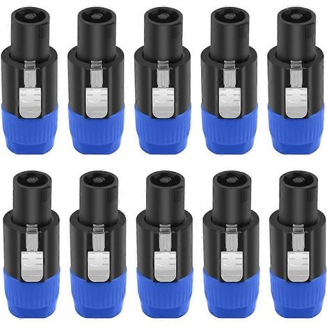Lot de 10 connecteurs haut-parleurs NL4FC 4 broches, adaptateur de câble audio Speakon femelle à verrouillage par rotation, accessoires A (1/5)