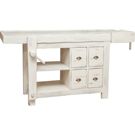 Tavolo alto lavoro 184x92x74 cm Made in Italy Isola cucina piano lavoro legno massello Bancone cucina Piano lavoro cucina legno (1/5)