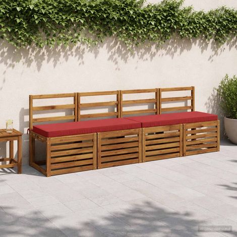 vidaXL Coussin de banc 1 pièce VUGHT 100 % polyester Bordeaux (1/5)