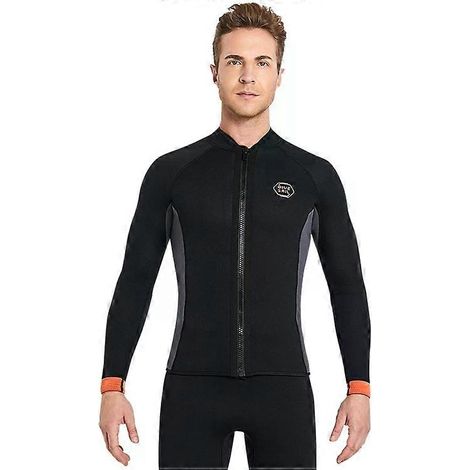 Combinaison de plongée thermique à manches longues 3 mm - Combinaison de surf de protection contre le froid pour homme - XXXL Noir