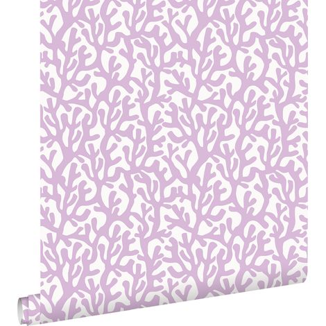 papier peint corail violet et blanc  - ESTAhome (1/5)