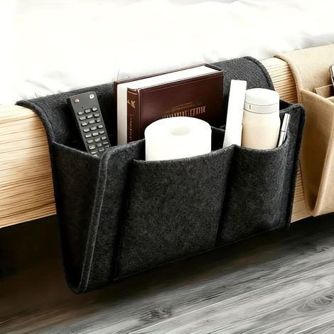 Sac de rangement pour lit à 5 compartiments, en feutre, portable (1/5)