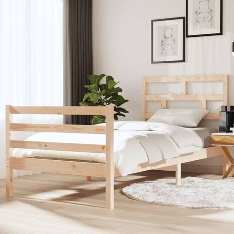 Bed Frame without Mattress 90x190 cm Single Single Solid Wood vidaXL (1/5)