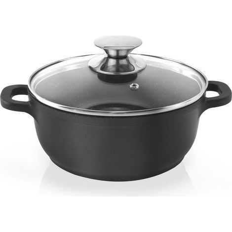 Maceta de granito con tapa de cristal grande de 24 cm, 4 l (1/5)
