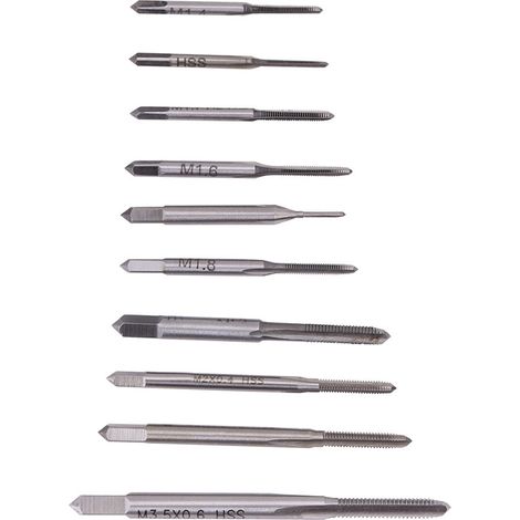 10 mini tarauds manuels M1 à M3,5 pour filetage (1/5)