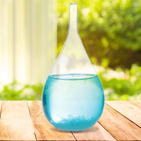 Gouttes d'eau Tempête Verre Prévisions Météo Bouteille Cristal Chimie Décoration (Bleu Sans Base) (1/5)