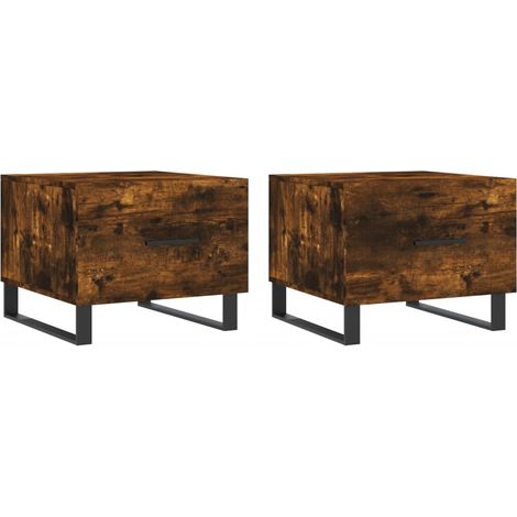 Maison Exclusive - Tavolini Salotto 2 pz Rovere Fumo 50x50x40cm Legno Multistrato