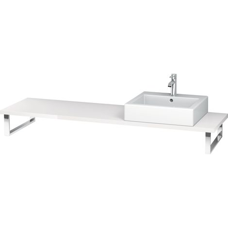 Duravit L-Cube console per lavabi da appoggio e da incasso, spessore piano 30mm, dimensioni 800x480mm, con 1 ritaglio, Colore (anteriore/corpo): Laccato lucido bianco - LC104C08585-800 (1/5)