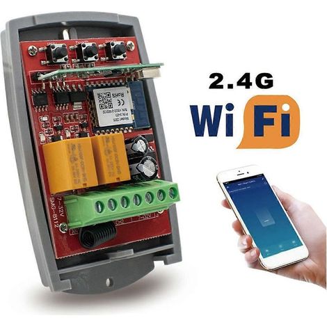 WLAN-Garagentor-Fernbedienung (433 MHz, Rolling Code), Funkempfänger, Smart-Schalter-Relais, Smart Life App (1/5)