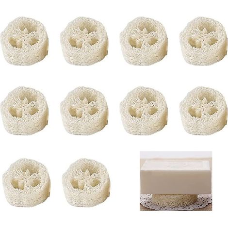 Porte-savon en luffa, tapis de savon antidérapant, porte-savon écologique, lot de 10, porte-savon 100 % luffa (1/5)