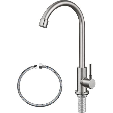 Robinet d'eau froide uniquement, en acier inoxydable SUS304, pour évier de cuisine. (1/5)