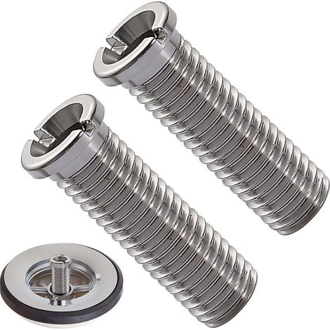 2 Pièces Argent Vis pour Panier D'évier Acier Inoxydable Vis Creuse Vis de Bonde, pour Bonde evier cuisine Lavabo cuisine Accessoires pour évier de cuisine, M12 x 30 mm (1/4)