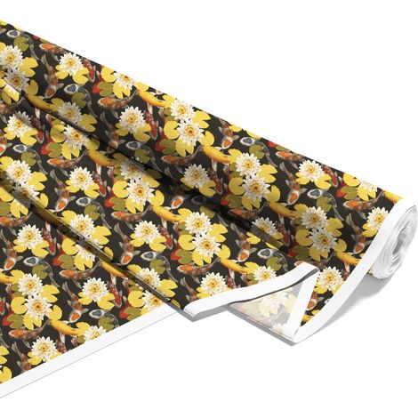 TISSUS DÉCORATIFS EXTÉRIEURS OXFORD - Motif carpe koï fleur I DX007 (1/5)