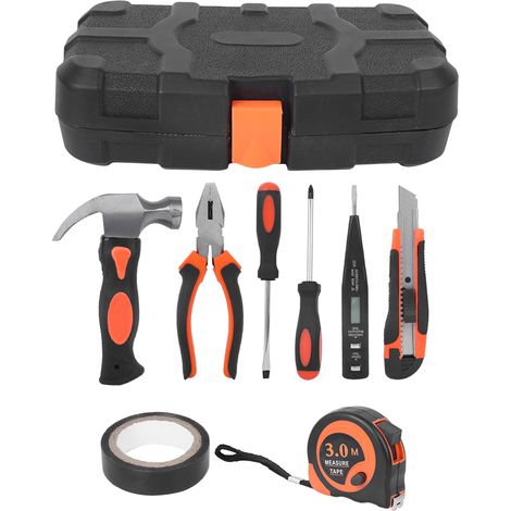 Kit de 9 outils de réparation électrique et bricolage avec pinces, tournevis et ruban isolant (1/5)