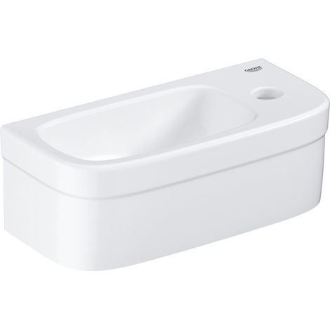 Grohe – Lave-mains suspendu 370 x 180 mm 39327000 – Céramique blanche – 1 trou de robinetterie – Rectangulaire pour espaces réduits