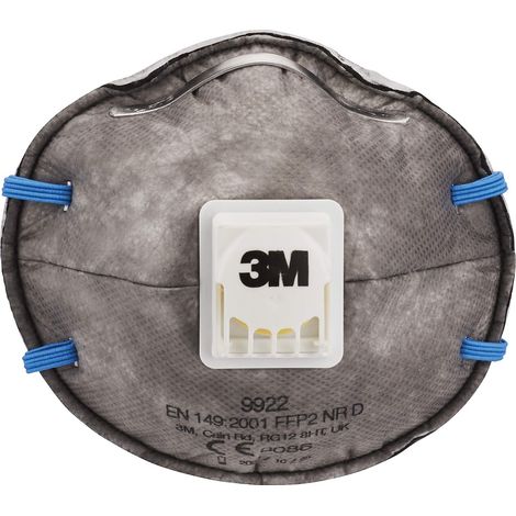 3M 9922C2 Respiratore Anti Polvere, Bianco