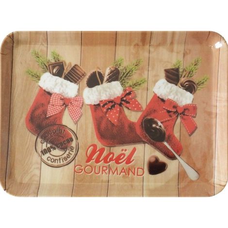 Plateau petit modèle rectangulaire Chocolats de Noel