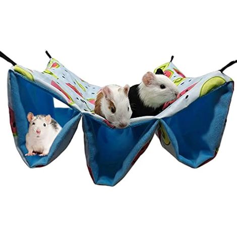 Hamac tunnel à suspendre pour cochon d'Inde pour cage de petits animaux et cachettes Accessoires de cage pour hamster, chinchilla, sucre planeur furet (1/5)