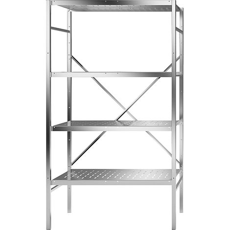 FRANKEL kaiserkraft, Rayonnage emboîtable en inox, 4 tablettes (1/3)