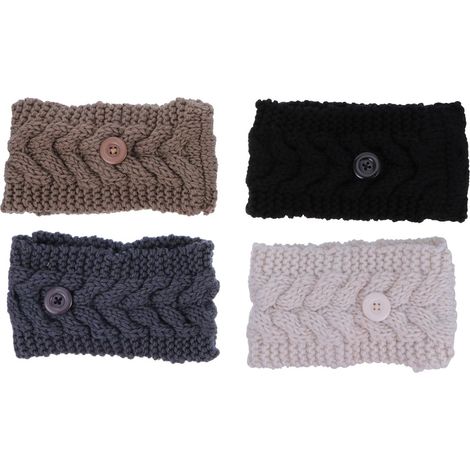 Bandeau à Boutons en Laine pour Masque Facial, Protège-oreilles Respirant, Lot de 4 Pièces, pour Sport et Hiver, Design Simple et Fonctionnel (1/5)