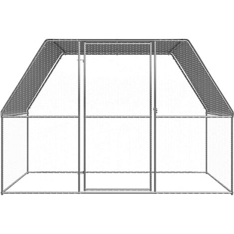 Maison Exclusive - Gabbia per Polli Argento e Grigio 3x2x2 m in Acciaio Zincato