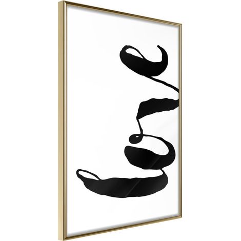 Affiche Murale Encadrée "Love Sideways" 40 x 60 cm Or (1/2)