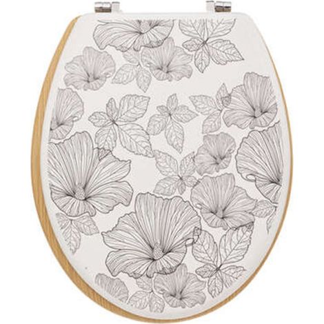 Five Simply Smart – Abattant WC imprimé Blackflora 42cm – MDF et zinc – Fixation rapide – Design moderne pour salle de bain (1/3)