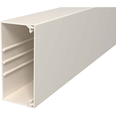 OBO Bettermann Canal de pared y techo con perforación en el fondo 60x130x2000 Cloruro de polivinilo blanco crema RAL 9001, 6021859