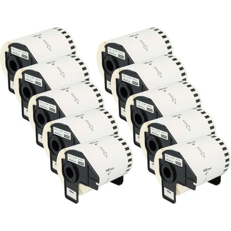 vhbw 10x Label Roll with Holder 102mm x 30.48m (1 Label) compatible with Brother PT QL720NW Label Maker (1/5)