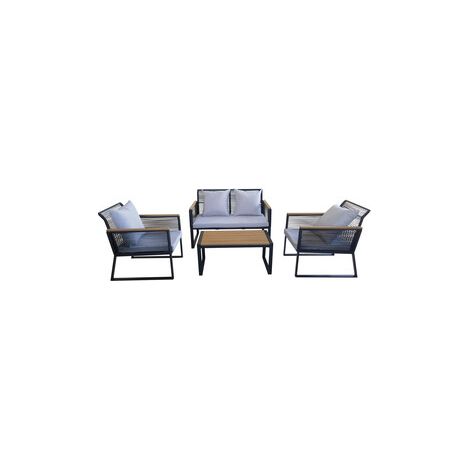 C SET SALOTTO GORDES 4 PEZZI NERO- 1,0 pz