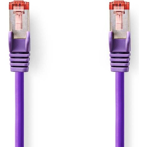 Câble réseau CAT6 RJ45 Male RJ45 Male S/FTP 1.00 m Rond LSZH Violet Label (1/2)