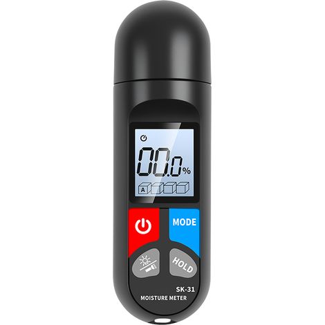 Testeur humidité bois numérique main – Détecteur rétroéclairé 4 modes mesure arrêt auto papier cèdre maintien LED SK-31 (1/5)
