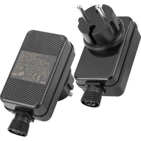 2 Pièces Adaptateur LED, 12V 1A Clignoteur Pour Guirlande, Transformateur pour Guirlande LED Transformateur LED IP44 Étanche pour les lumières de Noël, les lumières de fées (1/5)