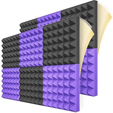 Lot de 12 panneaux en mousse insonorisante, panneaux acoustiques haute densité pour studio pyramidal T (1/5)