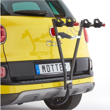 Mottez – Porte-vélo attelage 2 vélos – Charge max 30 kg – Système clic clac sans réglage – Compact et pliable – Non compatible avec vélos électriques (1/5)