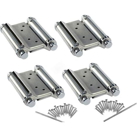 Charnières de porte battante en acier inoxydable, 2 paires,3 pouces pour comptoir de café de salon, Double Action, réglable, fermeture automatique parfaite (1/3)