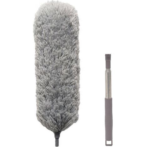 plumeau Rtractable (1,3 M Gris), Plumeau En Microfibre Rtractable En Acier Inoxydable Avec Housse Rsistante Aux Rayures, Idal Pour Nettoyer Les To (1/5)
