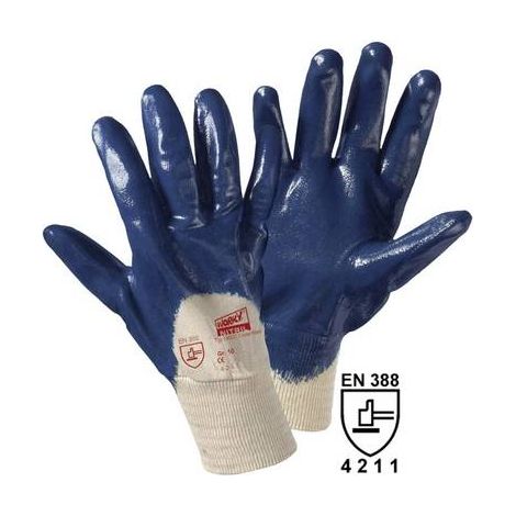 GANTS DE PROTECTION WORKY 1450C COTON AVEC REVÊTEMENT EN CAOUTCHOUC NITRILE EN 388 (1/2)