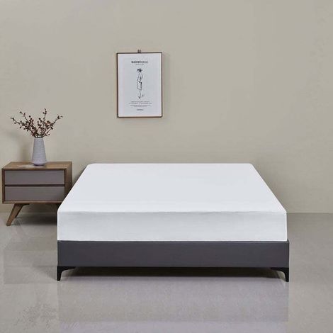 Drap-housse , 160 x 200 x 30 cm, microfibre polyester pour matelas épais jusqu'à 30 cm, blanc (1/4)