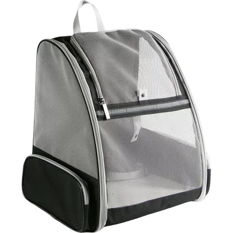 Sac À Dos Pour Chien - Extensible Et Respirant - Mesh Aéré Avec Sangle De Sécurité - Pour Animaux Jusqu'à 8kg - Noir (1/5)