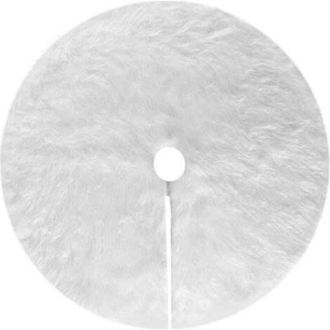 Jupe d'arbre de Noël en peluche de 78 cm, jupe d'arbre de Noël blanche recouverte de neige, base d'arbre de Noël (blanc) (1/4)