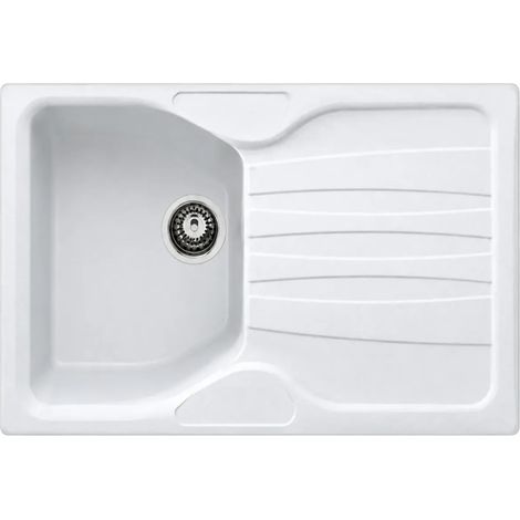 Lavello incasso 1 vasca con gocciolatoio reversibile in fragranite bianco Franke CUG 611 (1/4)
