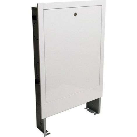 Somatherm – Coffret apparent pour collecteurs 8 sorties – Dimensions 460x530x130mm – Installation en saillie – Trappe de visite pour accès facile (1/2)