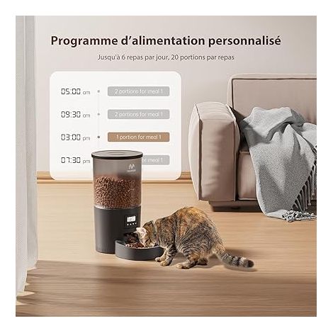 Automatic Cat Food Dispenser – 5 L Automatic Feeder for Cats and Small Dogs, Automatic Feeding Bowl (1/4)
