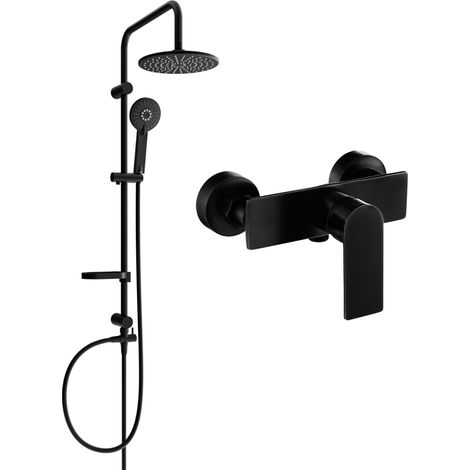 Mexen Carl set doccia esterno con soffione e miscelatore doccia Alfa, nero - 745740240-70 (1/3)