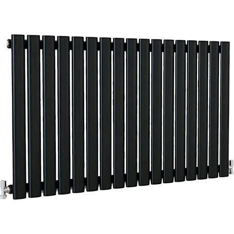 SKY Bathroom Oval Column Radiator Horizontal 600x1003mm Single Black (1/5)